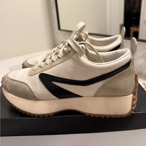 Dolce Vita Cream and Black Platform Women’s Sneakers